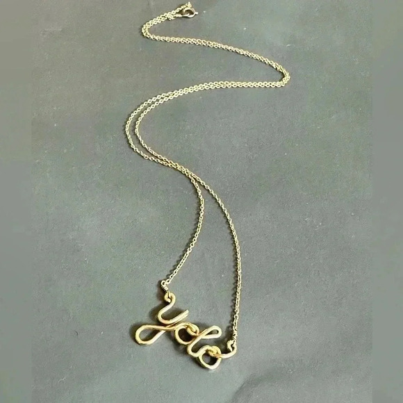 Custom Handmade Gold yolo Necklace You Only Live Once 14k Gold Filled Wire - Picture 1 of 7